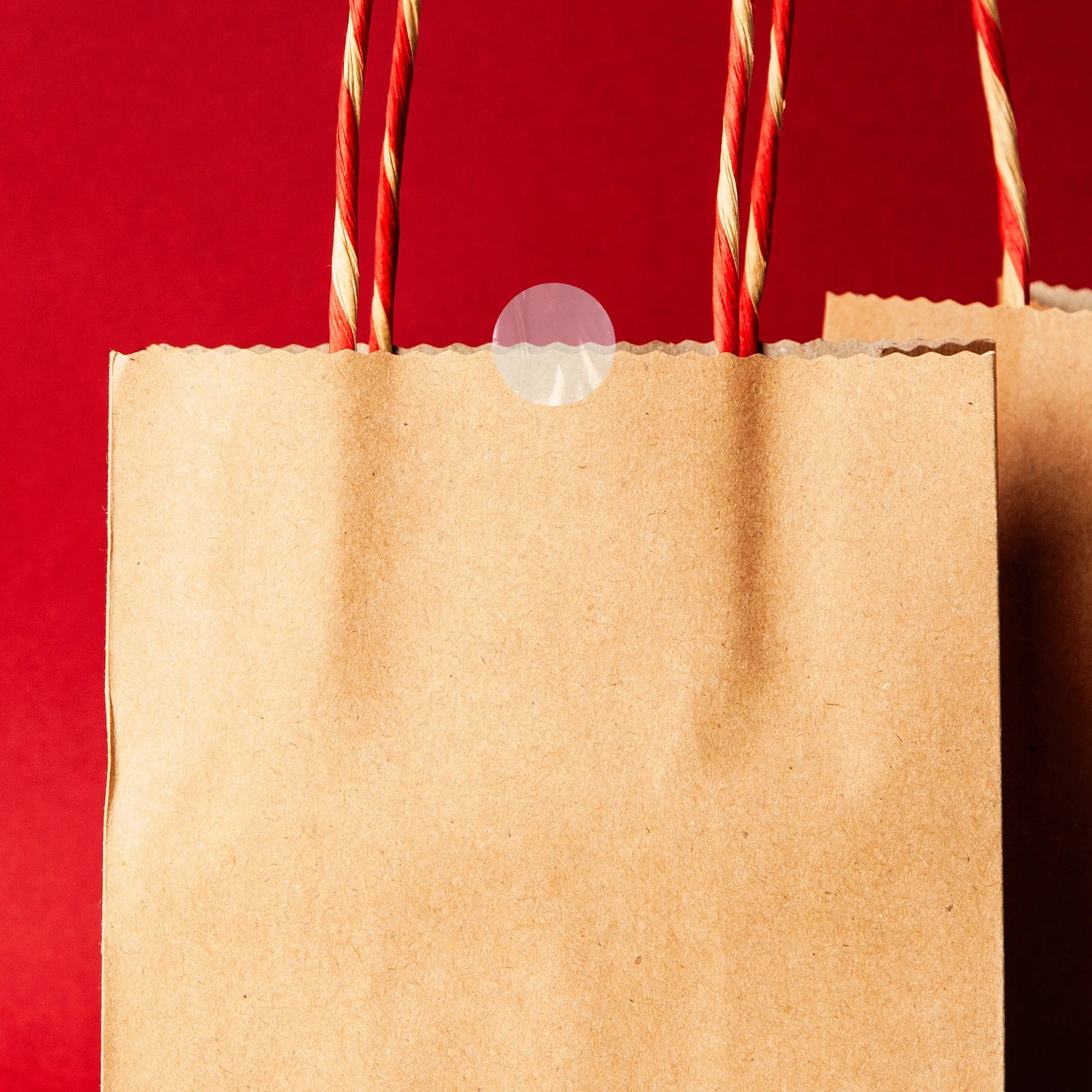 Stiker Label Segel Bulat Transparan Paket Ritel Bening Menyegel Lingkaran