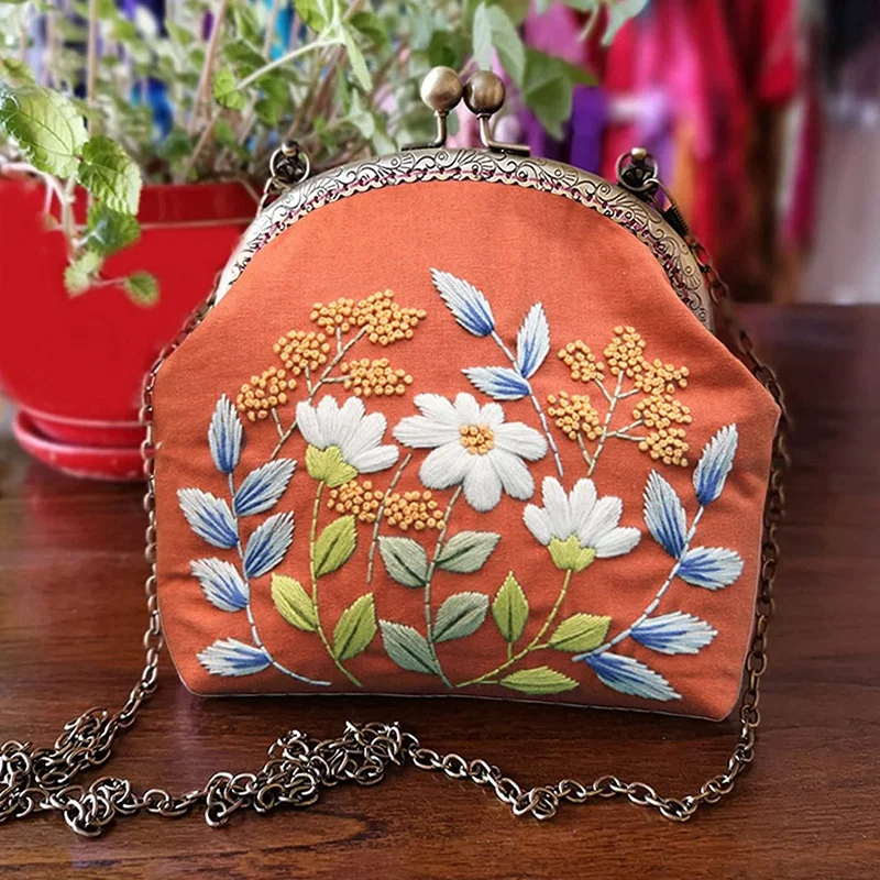 2Pcs Coin Purse Kit Beginner Embroidery Coin Purse Kit DIY Embroidered Coin Purse Kits Coin Purse Kit (Non Finished Products)