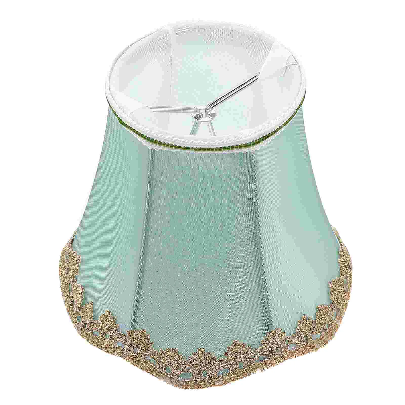 Clip Accessories Fabric Lampshade Green Decor Nightstand Tabletop Retro Accessory