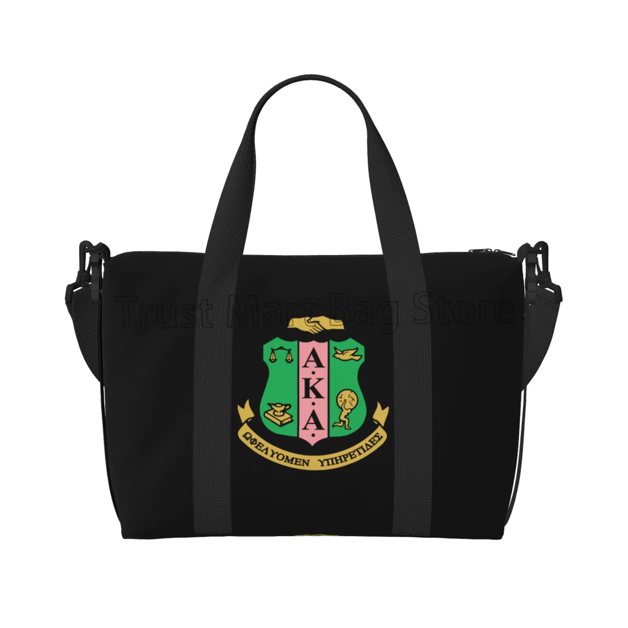 AKA Sorority Print Bolsa de Viagem de Mão para Homens e Mulheres, Sacola Multiuso, Sacos Impermeáveis Weekender, Esportes, Pesca, Ginásio, Yoga, Bagagem