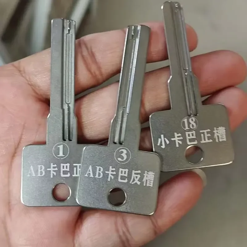 3 PCS KAB Positive Back Groove With Edges and 200PCS Sliver and Gold Color Tin Strip Lock Pick Locksmith Tools
