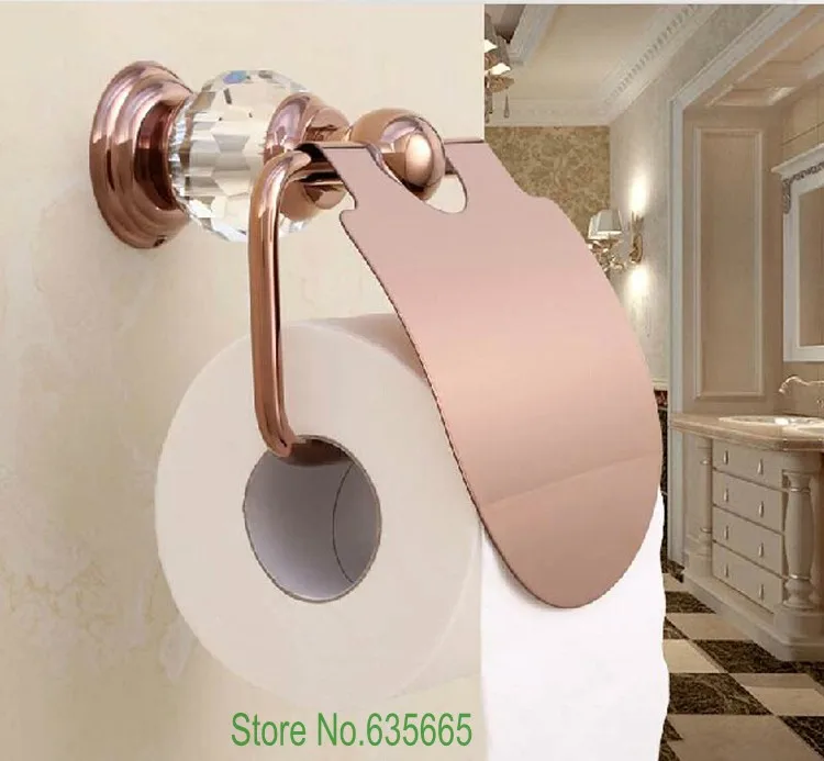 

High Quality Luxury Crystal Decoration Gold Brass Toilet Paper Holders Waterproof Tissue Bathroom Sanitary Banheiro Accessories