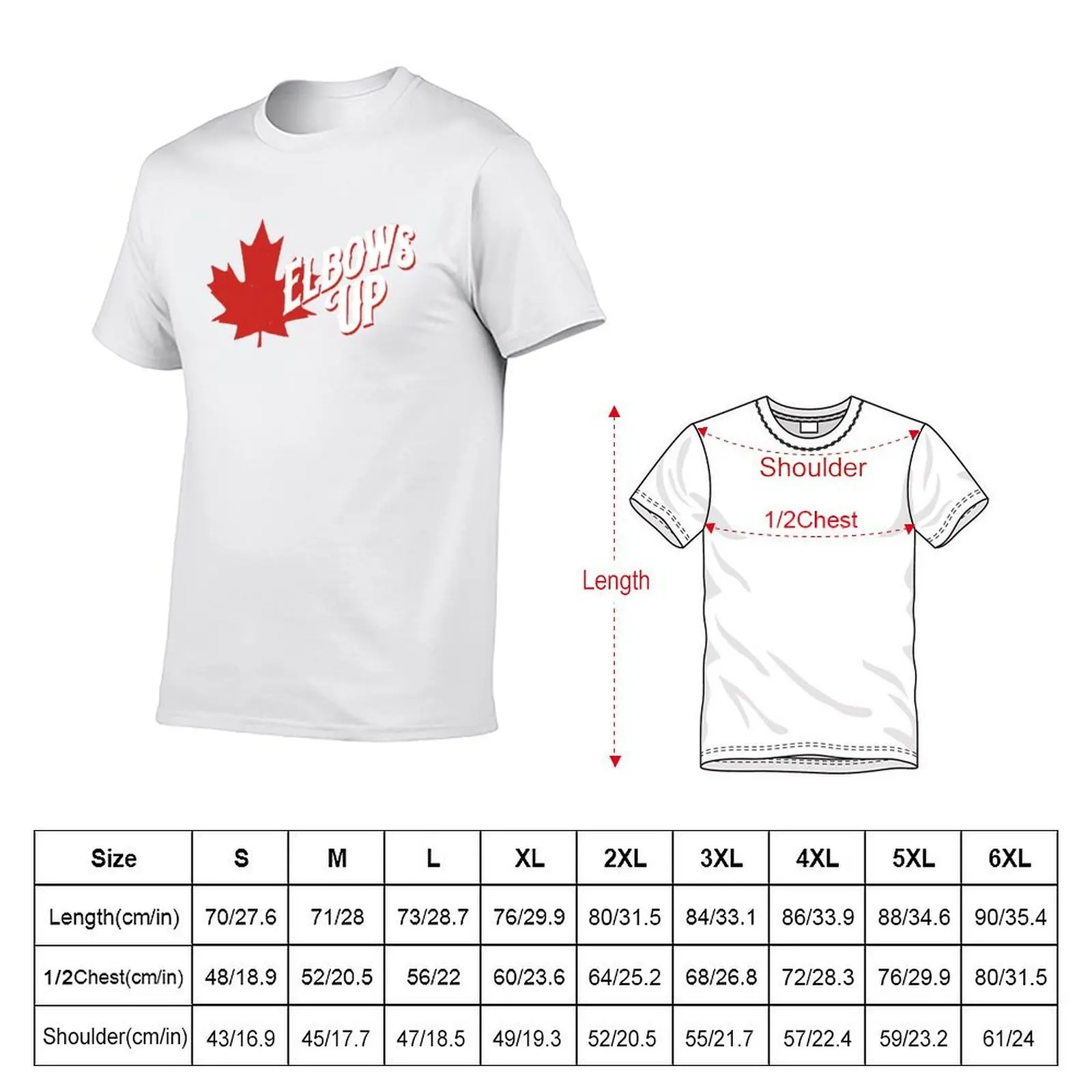 Canadian Elbows Up T-Shirt mens graphic t shirts cotton tshirt 100% T-Shirt