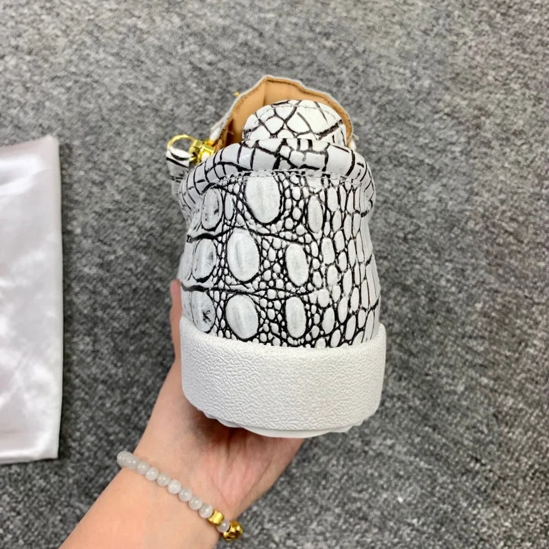 Nuevas zapatillas de deporte casuales de moda para hombres, zapatos de tenis de diseñador de marca para mujeres, mocasines GZ de cuero Real de lujo, zapatos deportivos 35-48 G0022