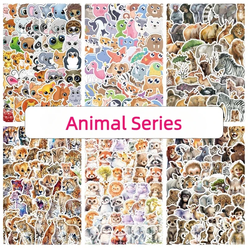 

50Pcs/Bag Cute Animal Stickers Mobile Luggage Waterproof Decorative Graffiti Children's DIY Stationery Ledger Stickers