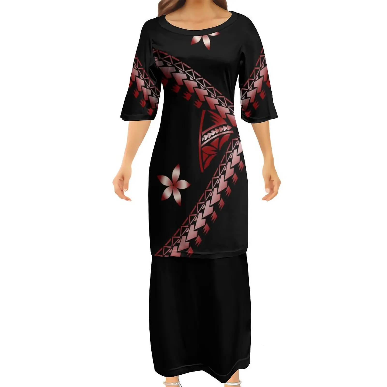 2023 New Women\'s Dress Fashion Club Slim Fit First Relax Samoa Puletasi Polynesian Tribal Design Dress Custom Novelty Dress