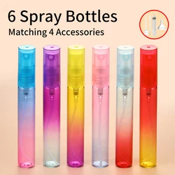 6pcs+4 Accessories 8ML Perfume Spray Bottle with 6 Spray Bottles, 1 Funnel, 2 Dispenser Divas. Comes with 4 perfume dispensers.