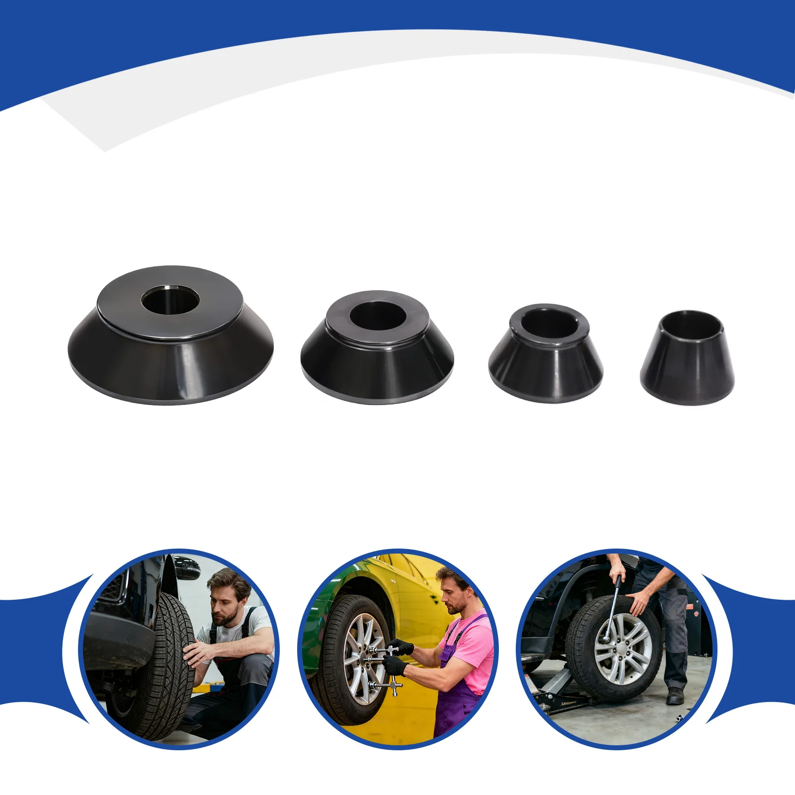 Tire Balancing Machine Cones 4PCS, Wheel Balancer Cone Set 1.42in Bore, Fits 1.77-5.39in Hub Bores for Cars SUVs