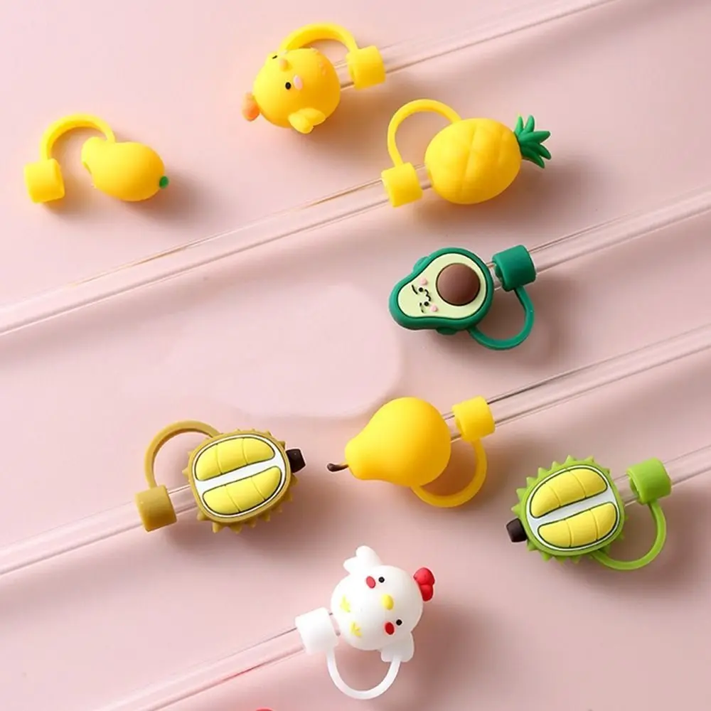 

Fruit-shaped Dustproof Plugs Drinkware Cartoon Silicone Cup Accessories Dust Cap Straw Topper Straw Cover