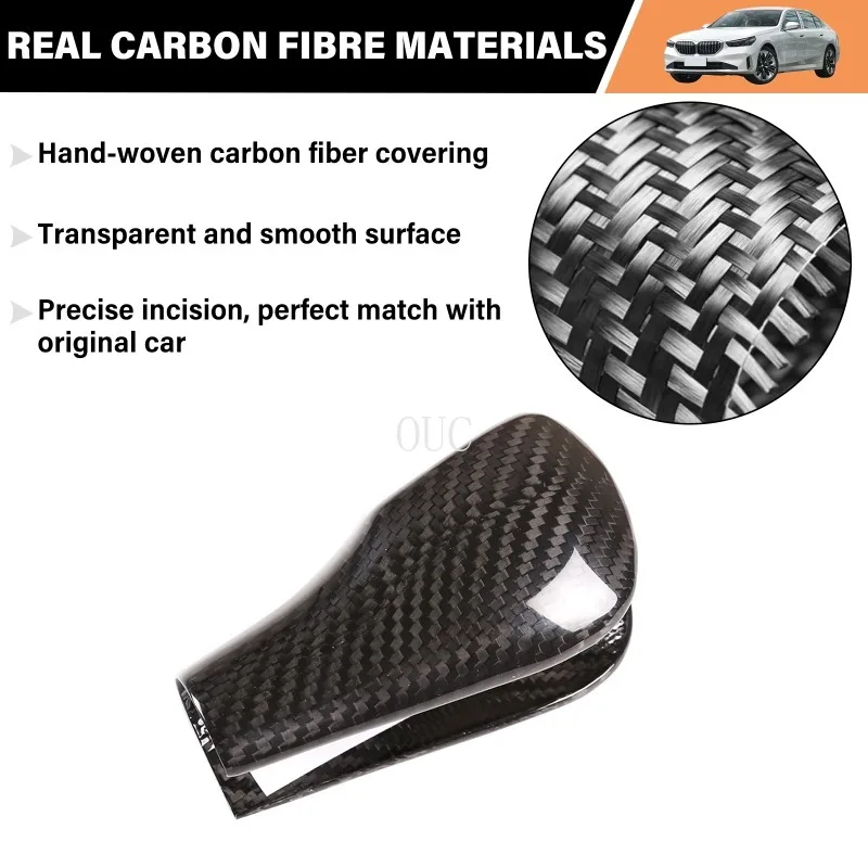 Real Carbon Fiber Car Gear Shift Head Cover Trim For BMW 3 5 Series X3 X5 E39 E60 E61 E63 E83 E53 E46 Interior Accessories