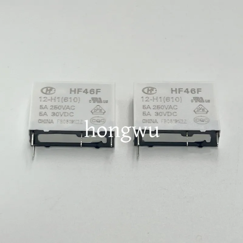 100% Original New 5PCS  HF46F-12-H1(610)  DC12V  relay 5A 4pins