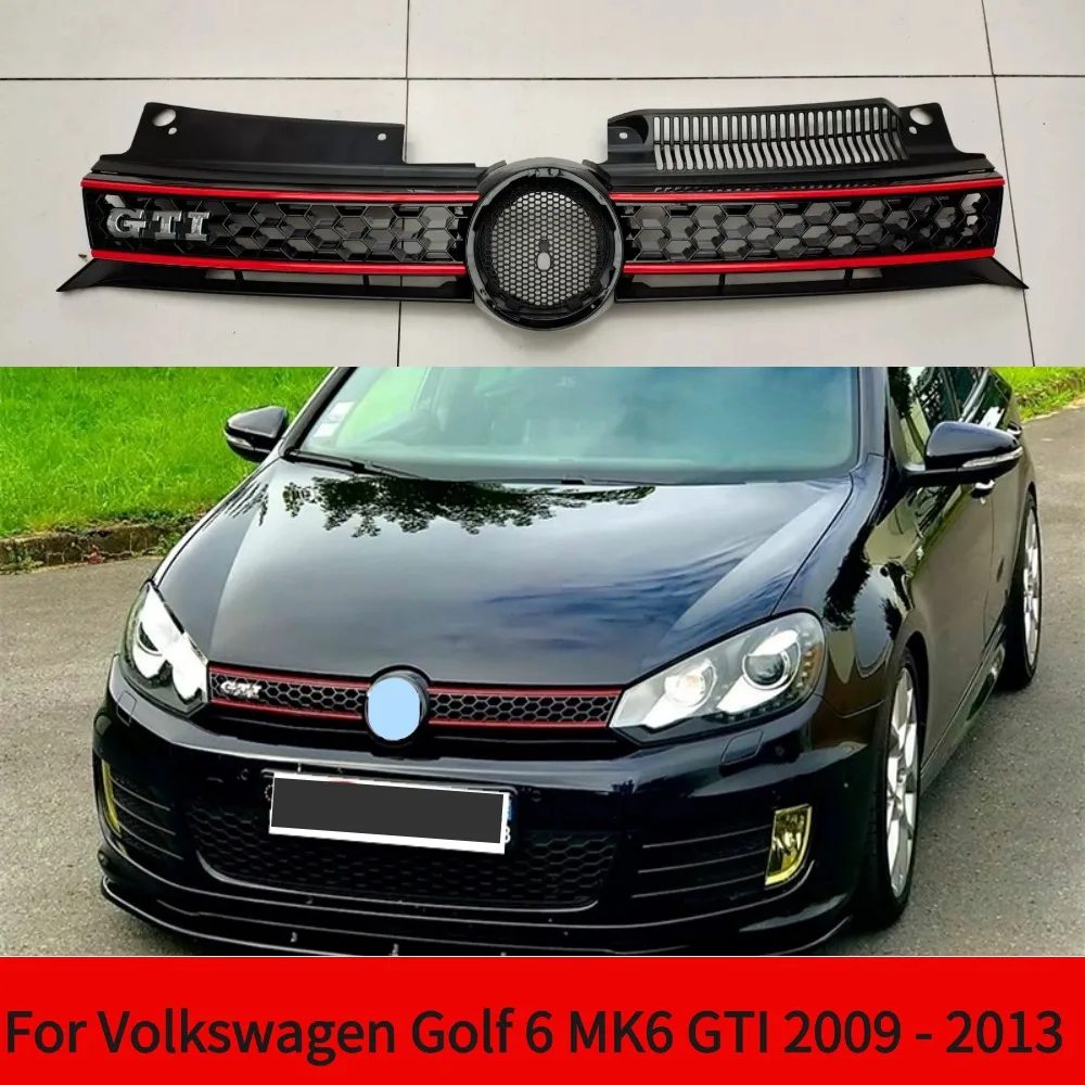 

Tuning Accessories Center Mesh Front Radiator Grille Inlet Grill For Volkswagen Golf 6 MK6 2009 2010 2011 2012 2013 GTI Style