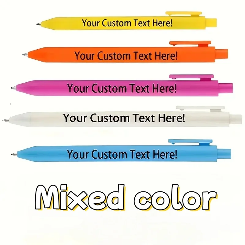 

40pcs Custom Retractable Ballpoint Pens Personalized Logo Text Design Colorful Pens For Office School Event Gift Bulk Custom ﻿