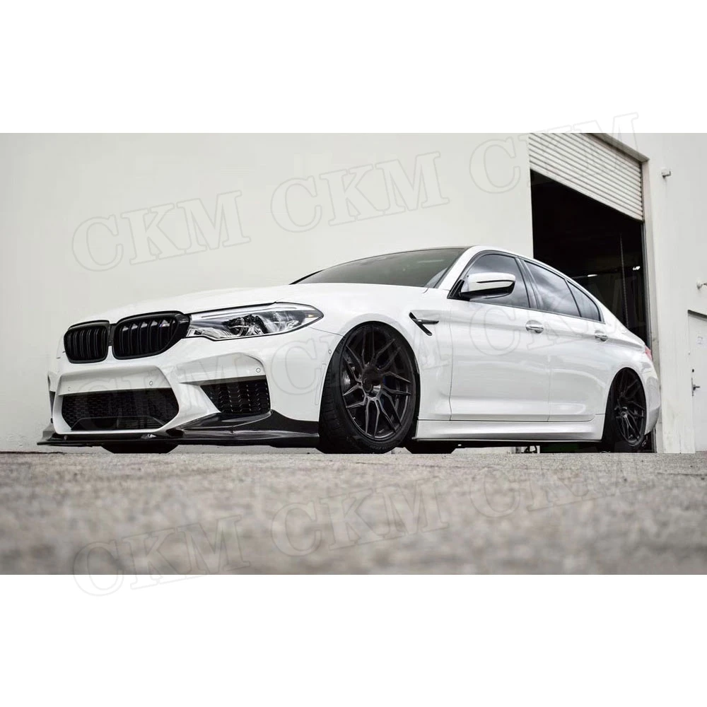 CKMUUER ألياف الكربون الجبهة حافة مصد السيارة المفسد لسيارات BMW G30 تغيير إلى F90 M5 الوفير 2018 2019 FRP الذقن مجرفة مجموعات هيكل السيارة