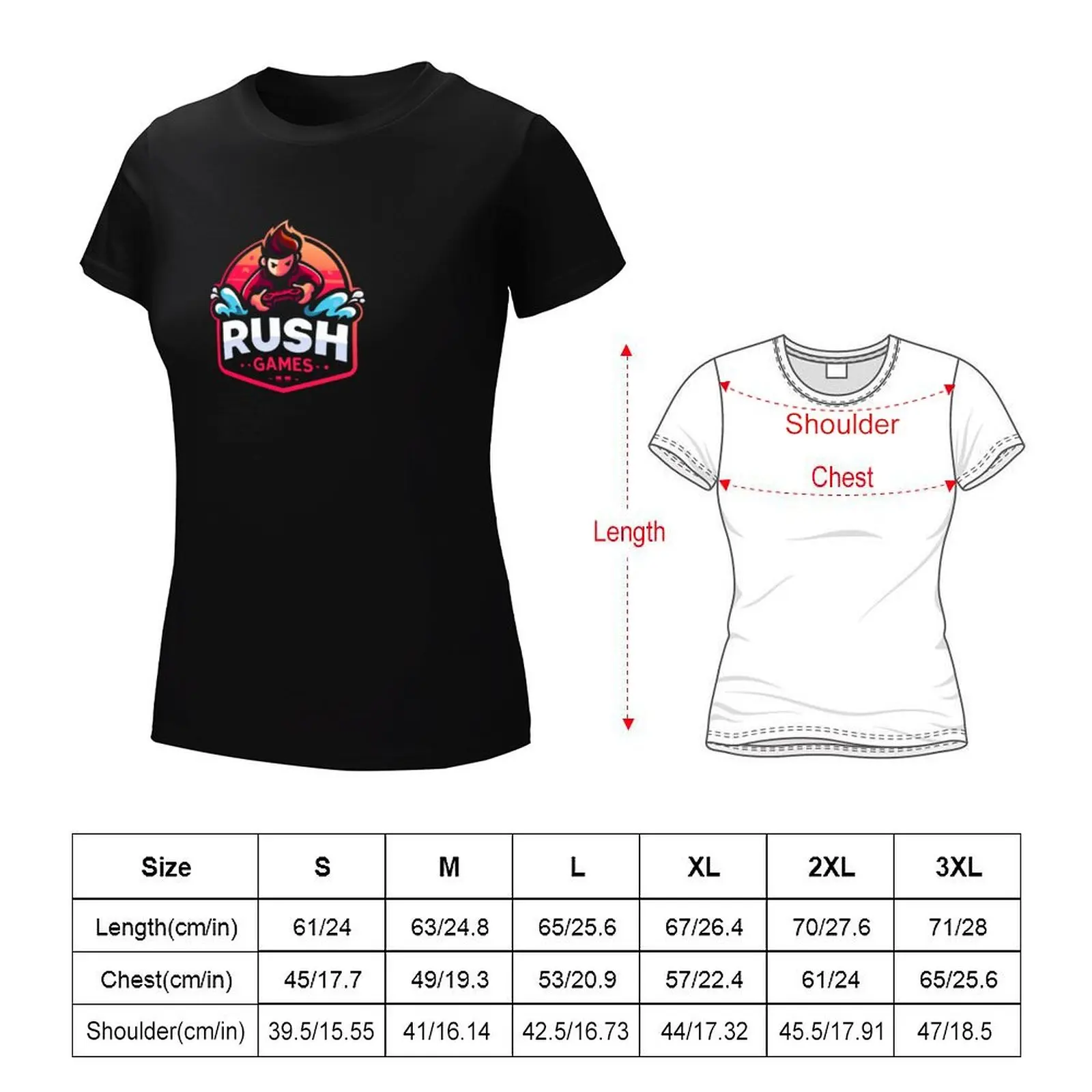 Gamers_Logo #15: Dive Into Rush Games T-shirt cute tops summer tops vintage clothes Women's t-shirt