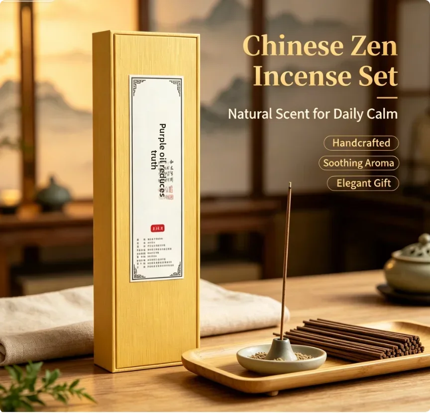 Premium Natural  Incense Sticks Clean Burning Woody Scent,for Yoga Bedroom Spa Odor Removal Home Fragrance