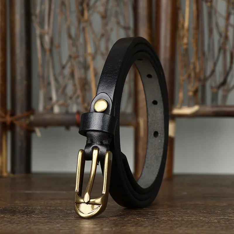 15CM wide decorative women's thin waist belt with copper buckles a simple leather fashionable narrow for outerwear