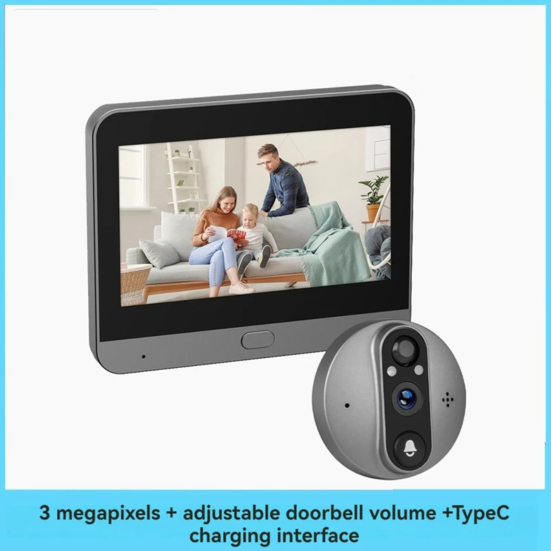 Умный беспроводной Wi-Fi видеодомофон Tuya, 3-миллионный двусторонний домофон, HD-мониторинг, интерфейс TYPE-C-ABJU