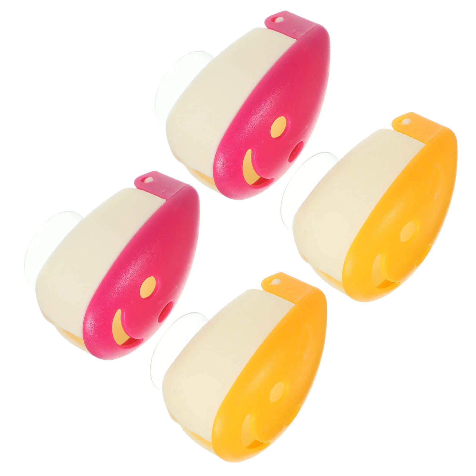 

4 Pcs Face Wall Mount Toothbrush Suction Cup Holders Black Head Travel Toothbrushes