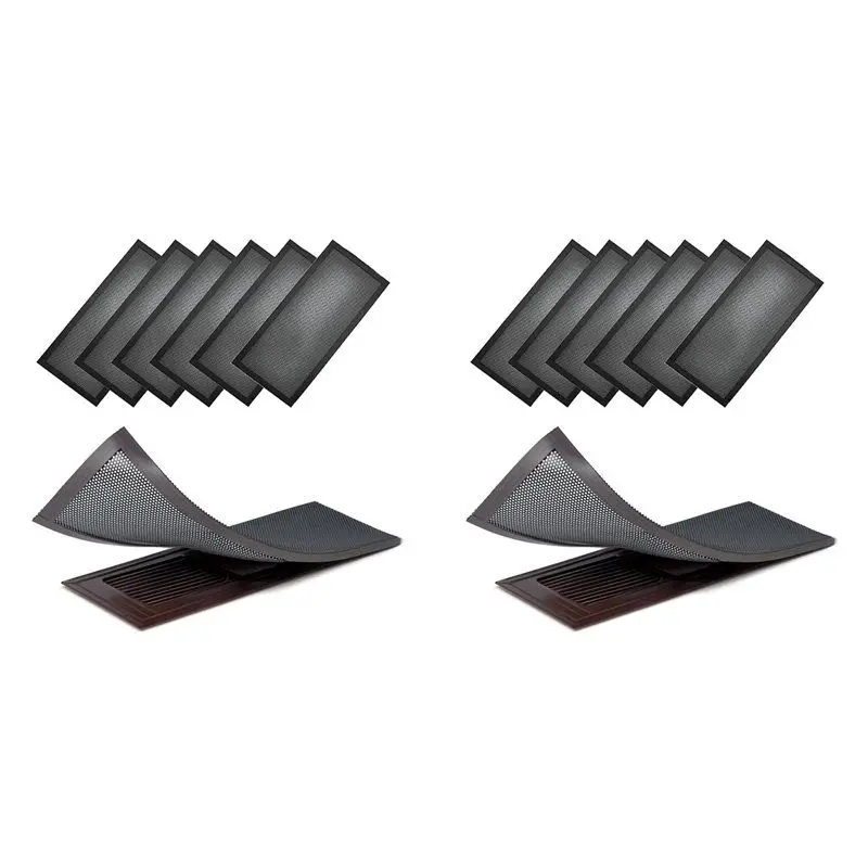 

【VALUE MONEY】Floor Vent Hoods 12-Pack - 4X10inch Magnetic Vent Register Filter - Washable Mesh Screen Covers For HVAC Floor Gril