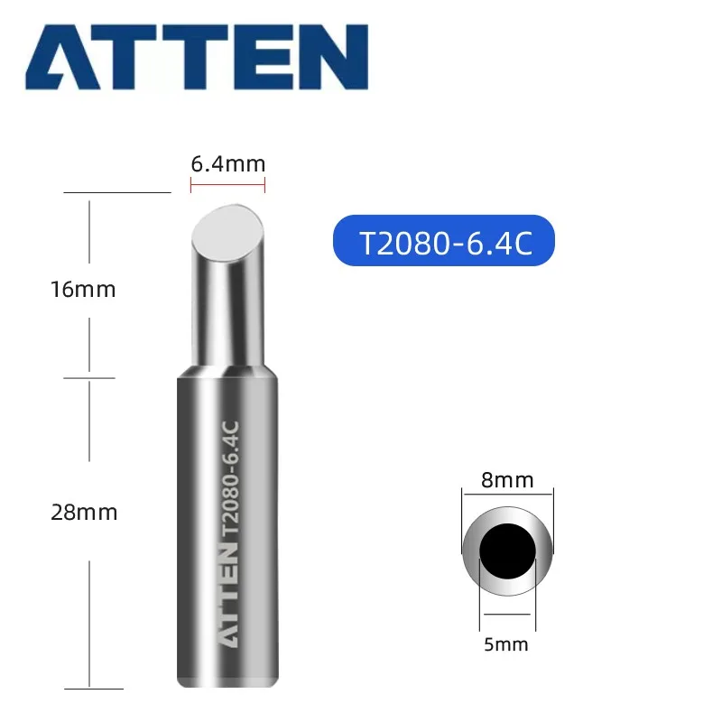 

ATTEN T2080-6.4C Soldering Iron Tips for ST-2080/ST-2080D Welder Iron Replacement Part Tool