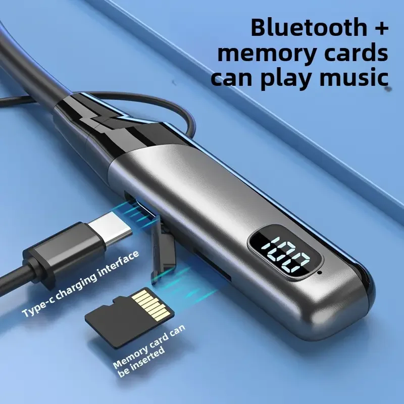 Bluetooth Neck-Worn Earbuds 5.3 Wireless Noise Cancellation Ultra Long Battery Life Compatible with Apple Huawei view 3