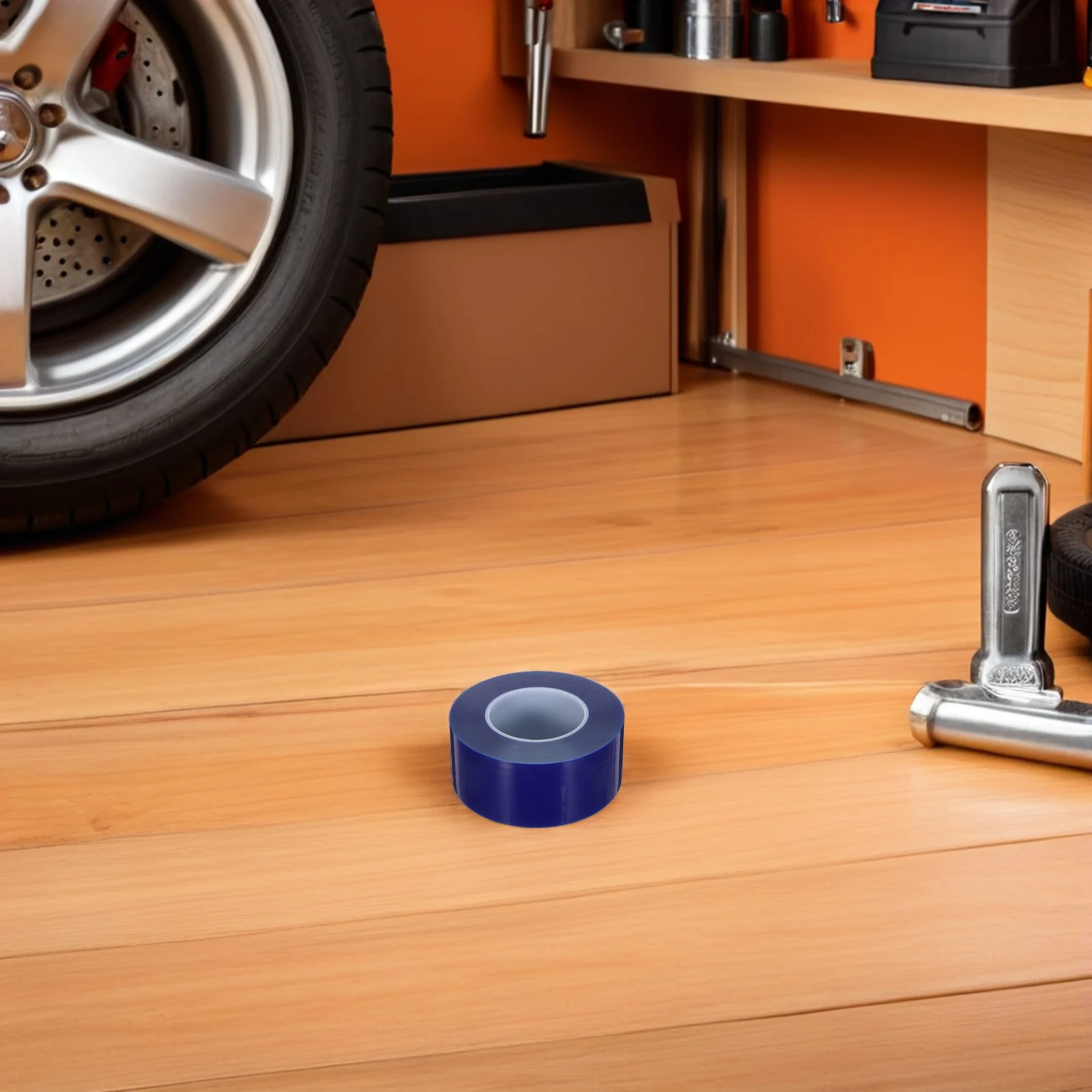 

1 Roll Wheel Rim Protector Tape Blue Heavy Duty Pe Anti-Scuff Adhesive Strip For Tire Changing Alloy Wheels Suvs Bikes