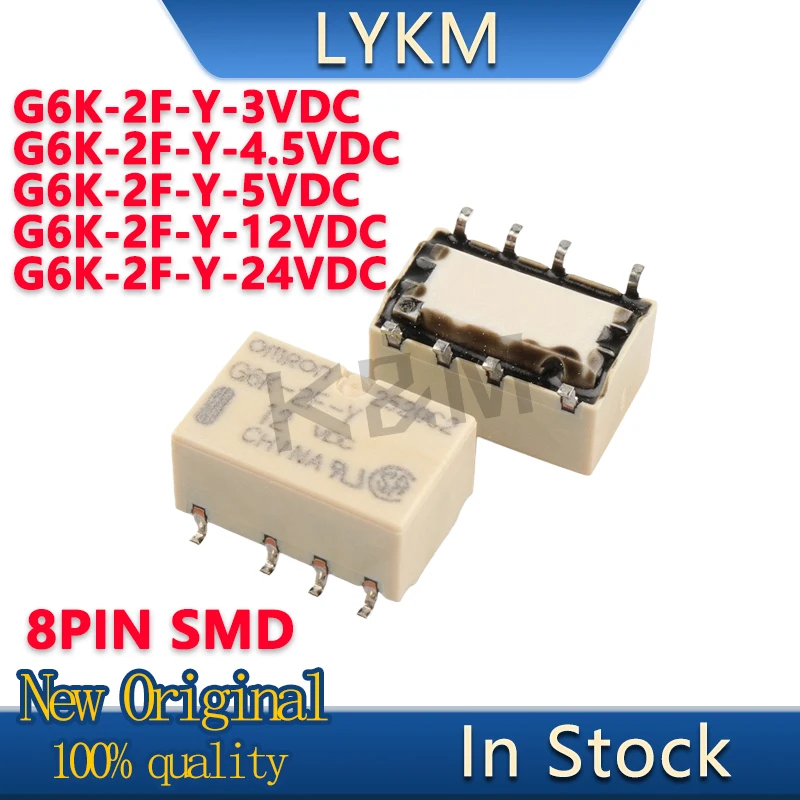 5/Piece New Original G6K-2F-Y-3VDC 3V G6K-2F-Y-4.5VDC 4.5V G6K-2F-Y-5VDC 5V G6K-2F-Y-12VDC 12V G6K-2F-Y-24VDC 24V SMD In Stock