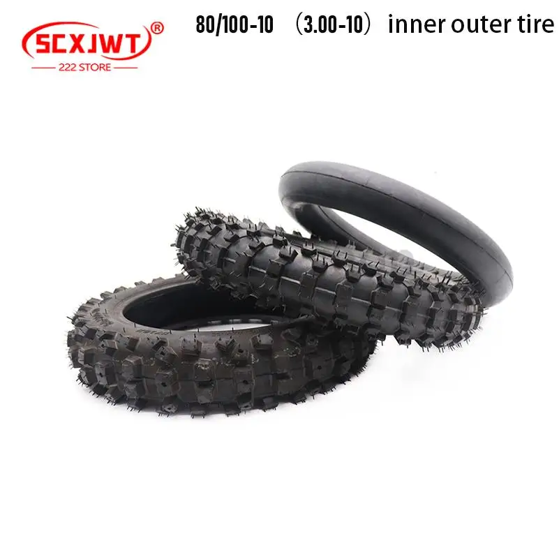 80/100-10 3.00-10 Inner and Outer Tires Suitable for Off-Road Racing, for Tomik SSR SDG GY6, Scooters, Motorcycles