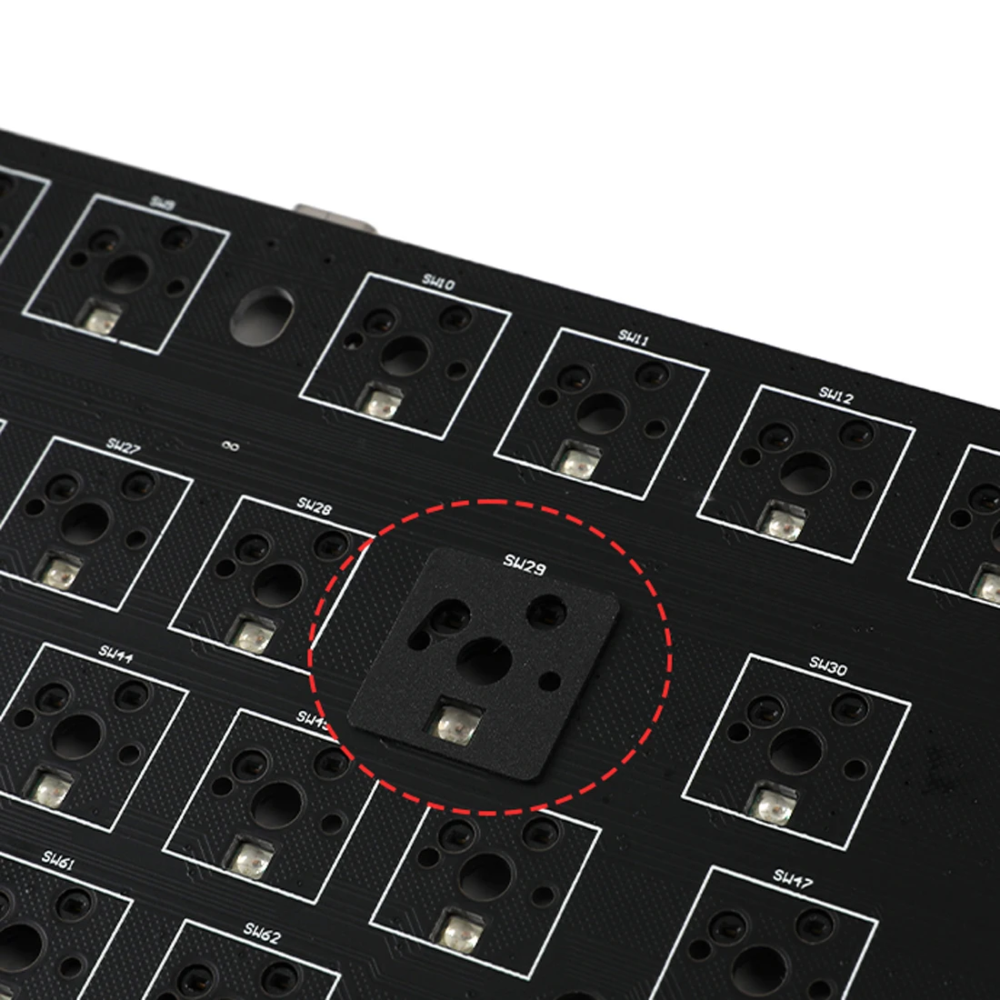 Durock-Schalter folien 0,15mm htv pc Doppels chicht 0,3mm Dichtung schaumsc halter folie schwarz 0,5mm Poron-Schalter pads für Kirsch-MX-Schalter – Detail 10