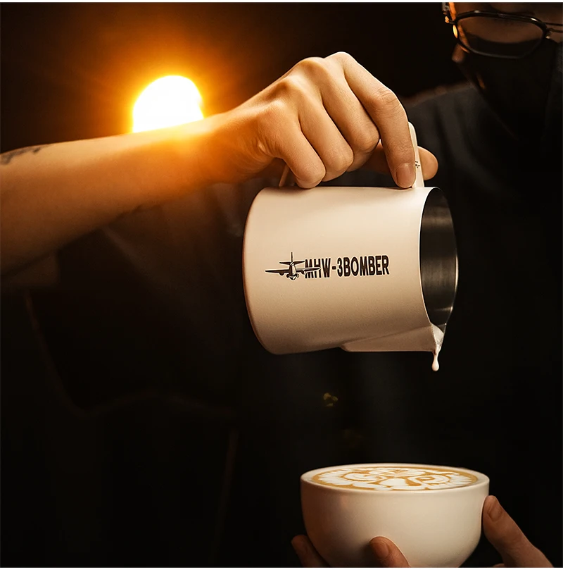 MHW 3BOMBER 400/700 ml Milchaufschäumkrug Dampfgarer Tasse Große Kapazität Milchschaumkrug Milchdampfende Latte Werkzeuge Kaffeezubehör – Detail 11