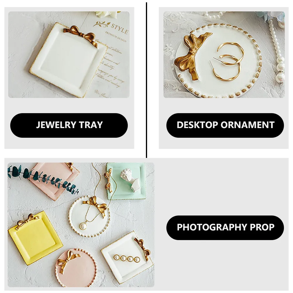 

2Pcs Resin Earrings Display Tray Beautiful Jewelry Organizer Desktop Ornament Photography Prop for Retail Jewelry