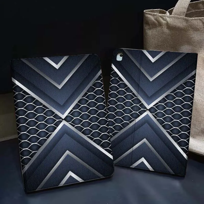 

Чехол для планшета в металлическом стиле с дизайнерским узором для iPad Pro Air 5-го, 6-го, 7-го поколений, 13 дюймов, M3, M4, M5, 12.9, 13.3 дюйма, 2018, 2022, 2024, 2025 годов выпуска