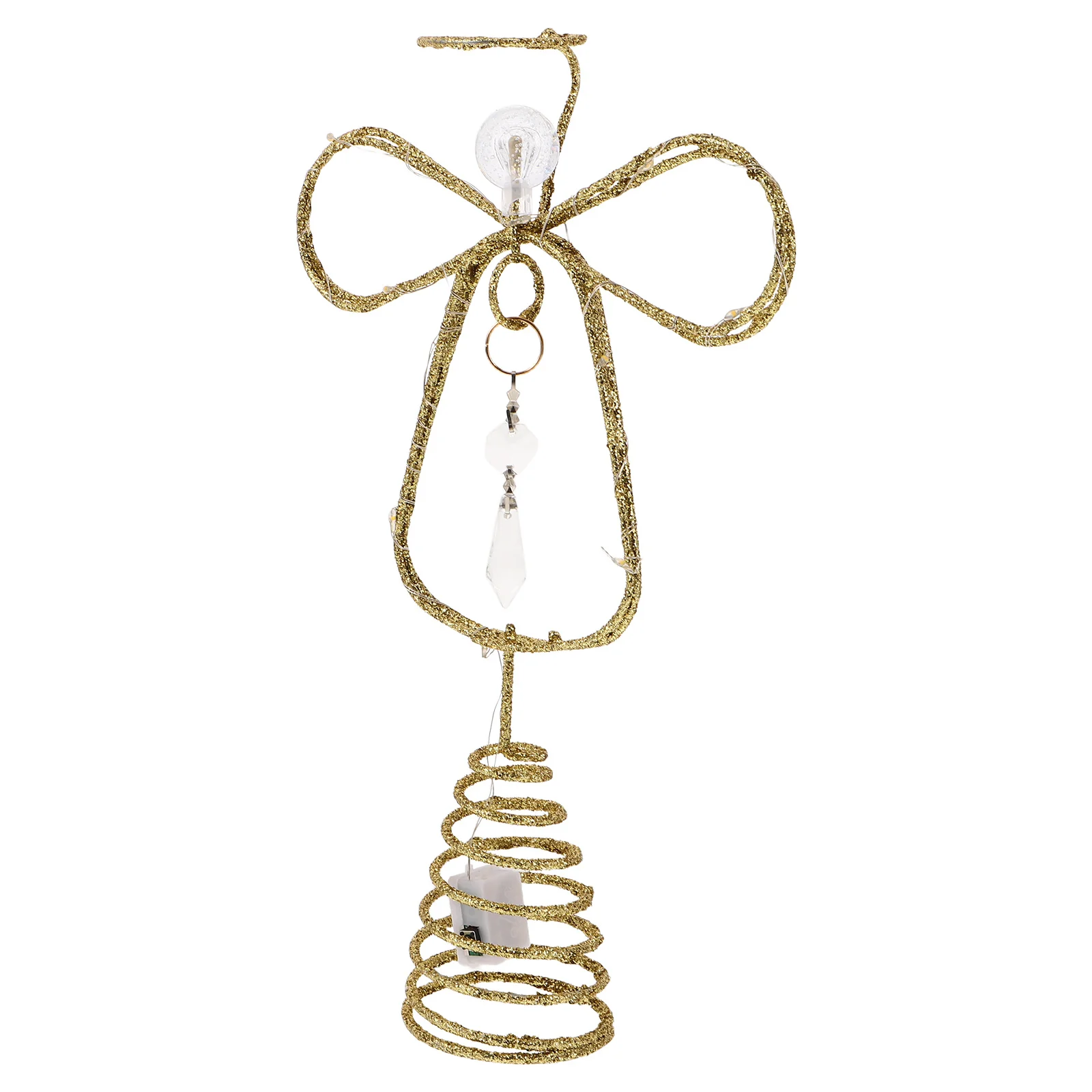 

Large Gold Angel Tree Topper Metal Spiral Base Decorative Christmas Holiday Farmhouse Rustic Tree Decoration Tree-Top Angle