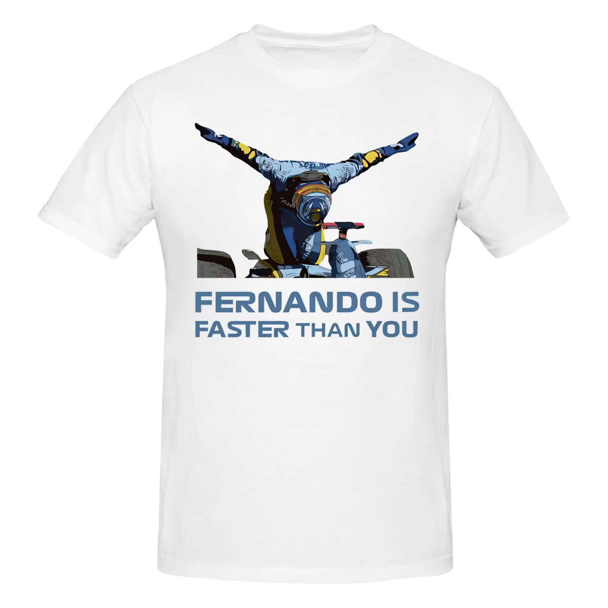 Funny Fernandos Alonsos Meme T Shirt for Men Pure Cotton Tshirt Style Short Sleeve Tee Shirt Slim Fit Clothing 2026 Summer