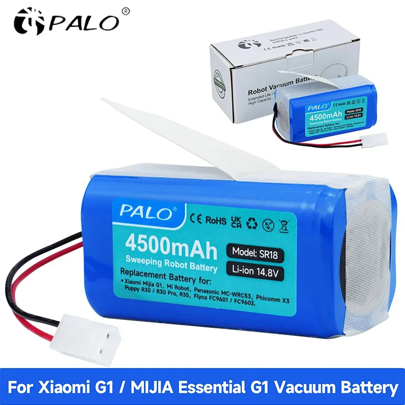 New 14.8V 4500mAh Li-ion Battery for Xiaomi G1 MI Robot Vacuum-Mop Essential MJSTG1 Robot Vacuum Cleaner 18650 Battery Pack
