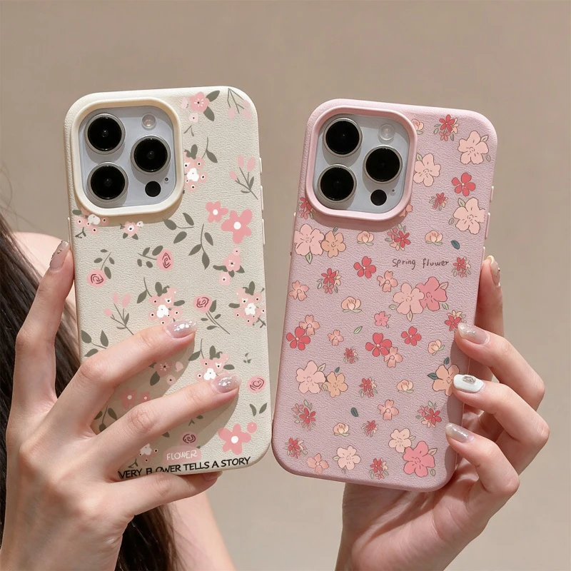 Cute Sweet Pink Floral Pattern Phone Case For Samsung Galaxy A16 A15 A14 A13 A55 A54 A35 A25 A24 A32 A52 A53 S21 Silicone Cover