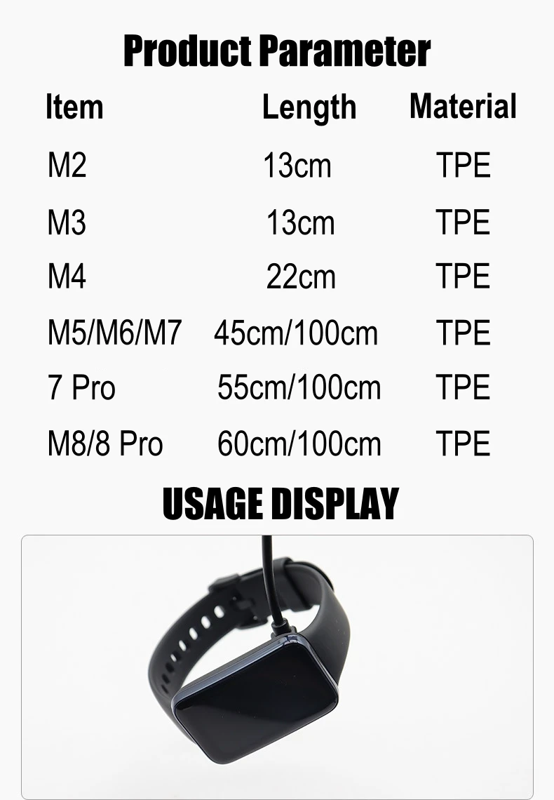 Kabel ładujący do Xiaomi Mi Band 8 Pro NFC 7 6 5 4 2 Redmi Watch 4 3 Lite Active Redmi Smart Band 2 Magnetyczna ładowarka USB