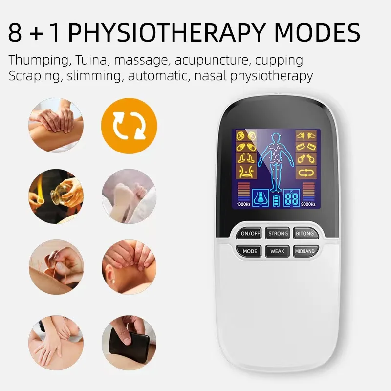 Body Massage Machine Nose Rhinitis Sinusitis Cure Therapy  Electric Tens Muscle Stimulator Low Frequency Pulse Laser Nose Care