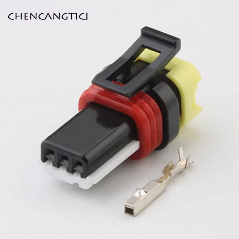 

1 Set 3 Pin Automobile Electronic Cable Connector Female Headlight Socket Light Height Adjustment Motor Plug for Car 1-936527-2