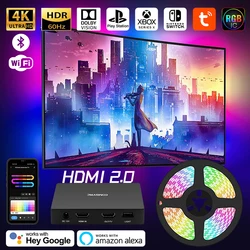 Ambient TV PC Backlight Led Strip Lights RGB Tape Screen Color Sync Led Light Kit For 4K HDMI 2.0 Device For Alexa/Google/TV Box