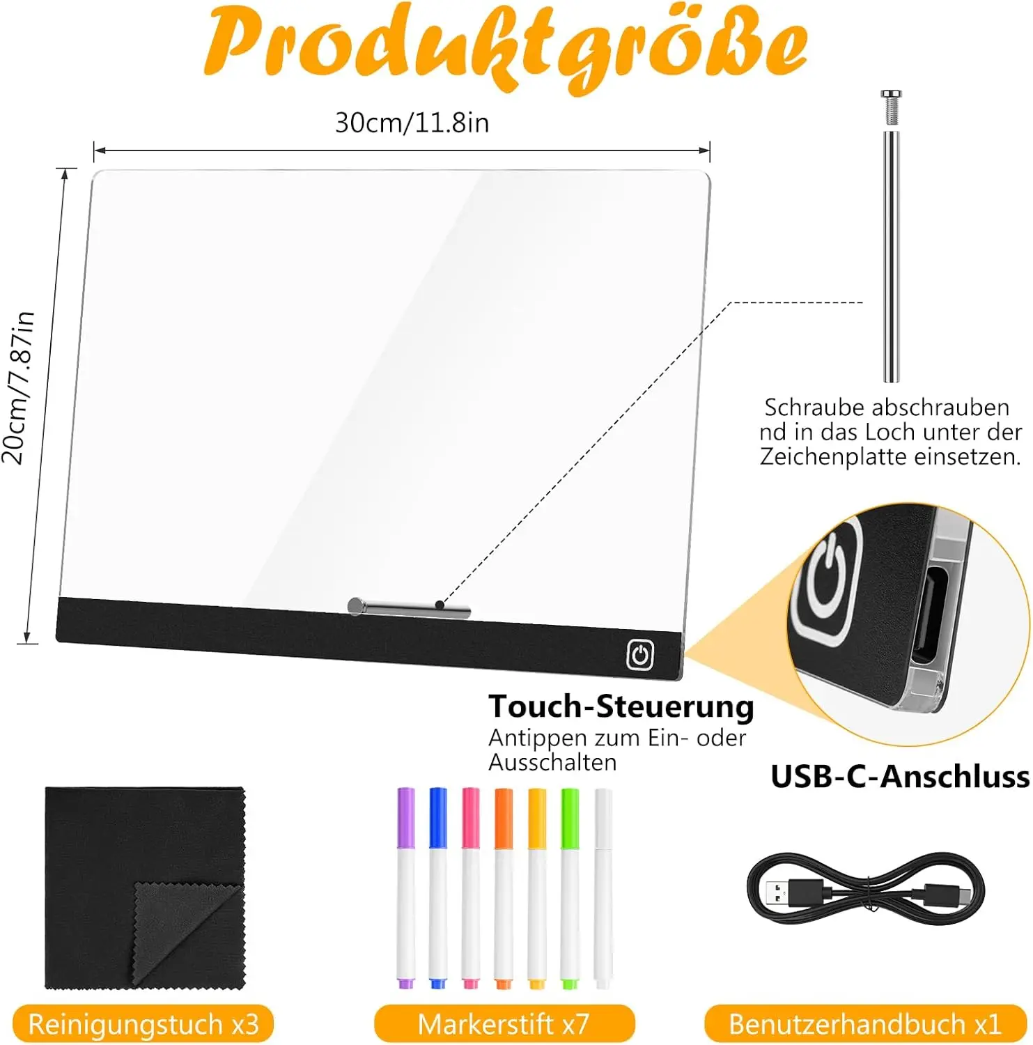 لوحة ملاحظات LED لعيد الميلاد RGB، لوحة رسائل أكريليك مضيئة مقاس 30 × 20 سم لوحة رسم LED للمكتب والمدرسة والمنزل