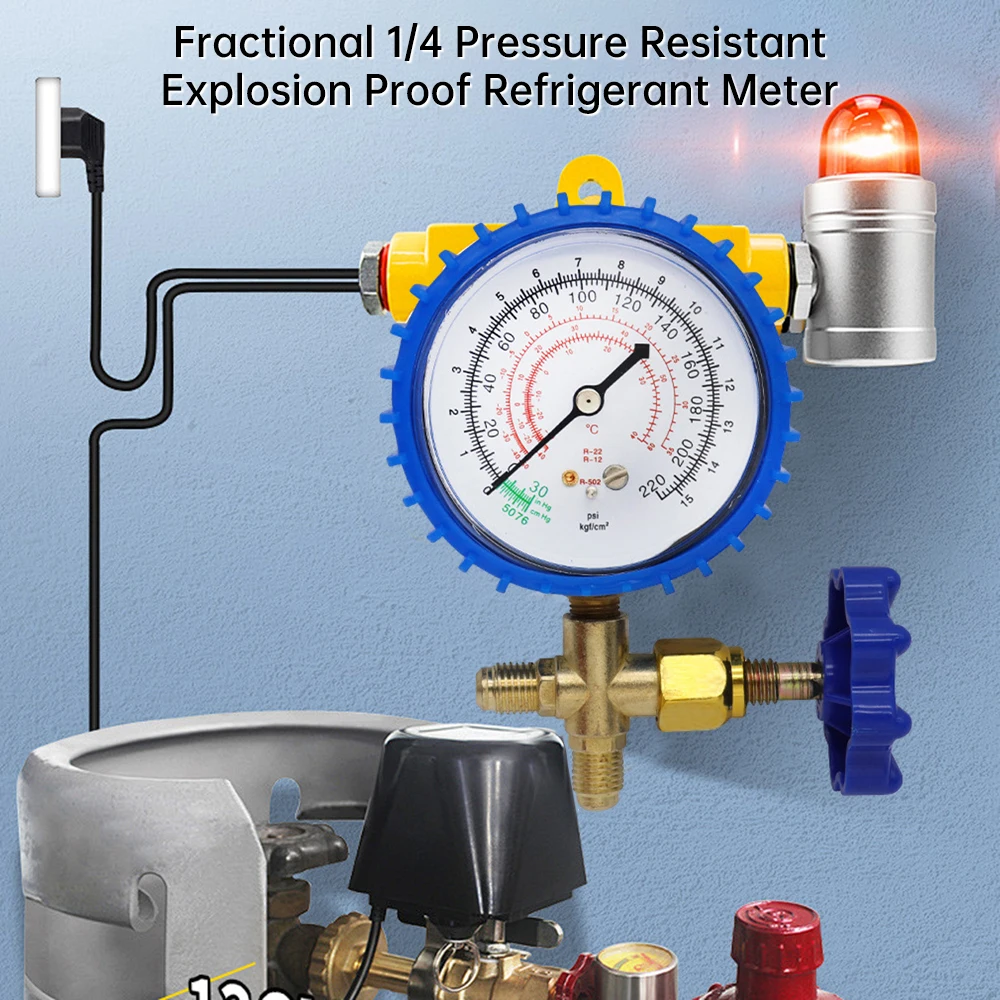 220PSI 500PSI Air Conditioning Refrigerant Recharge Pressure Gauge Manometer Manifold Gauge For R22 R134 R404