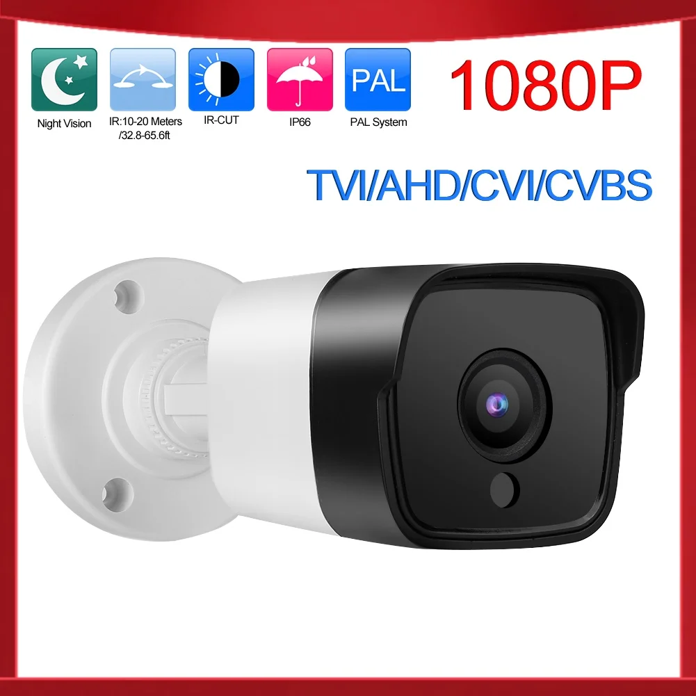TVI/AHD/CVI/CVBS Outdoor IP66 CCTV Night Vision Analog Bullet Security Camera Plastic Housing