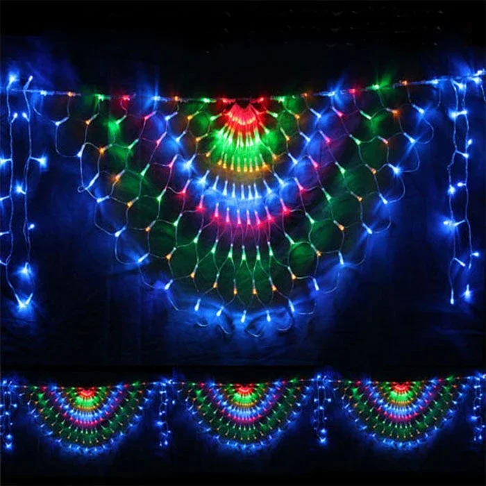 EU/US Plug 3M 3 Peacock String Lights Outdoor Mesh Net Led Fairy Lights Christma Wedding New Year Outdoor Decor Garland Lamp