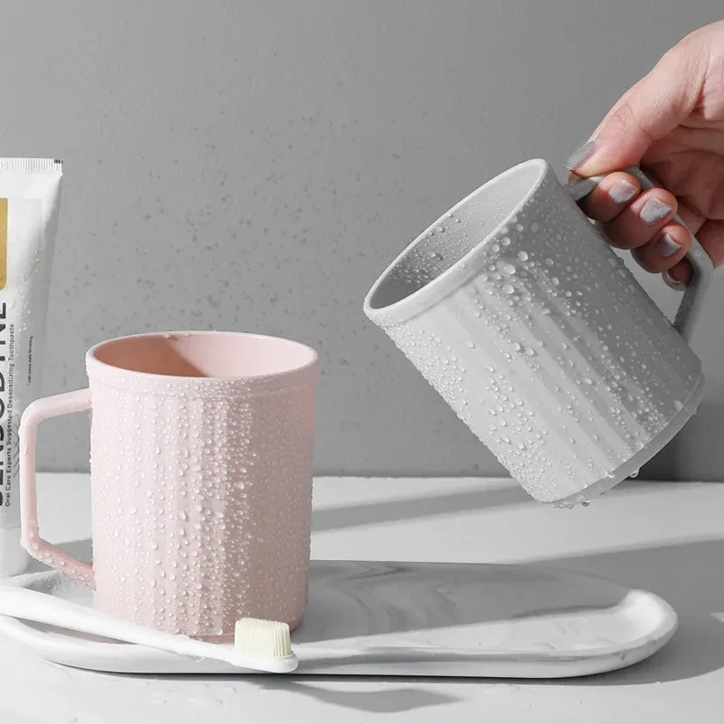 Portable Thickened Mouthwash Cup for Brushing High-looking Bathroom Couple Toothbrush Cup Large Capacity Wash Cups with Handle