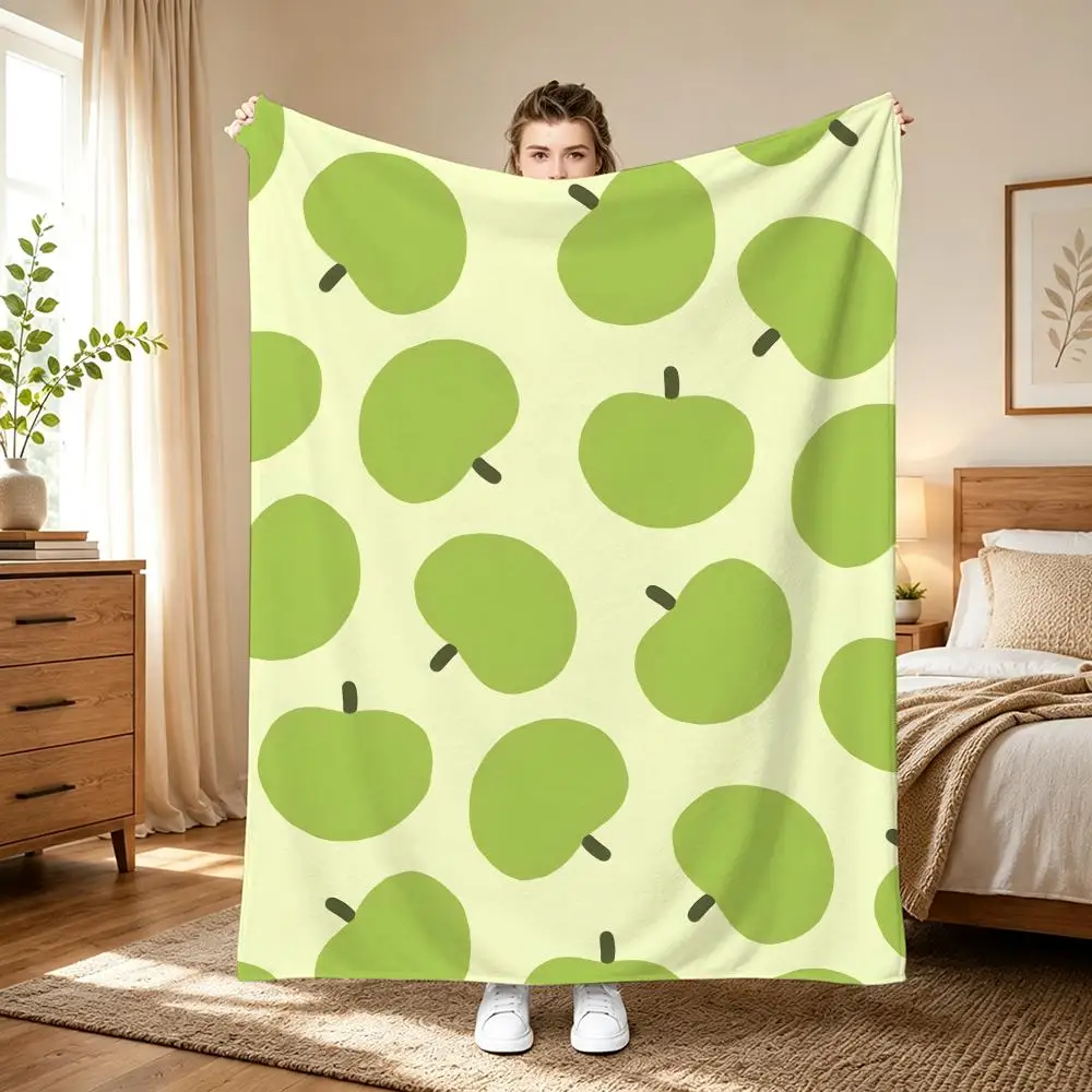 Simple attractive apples Throw 240g flannel blanket, suitable for sofas, beds, offices, exquisite gift blankets