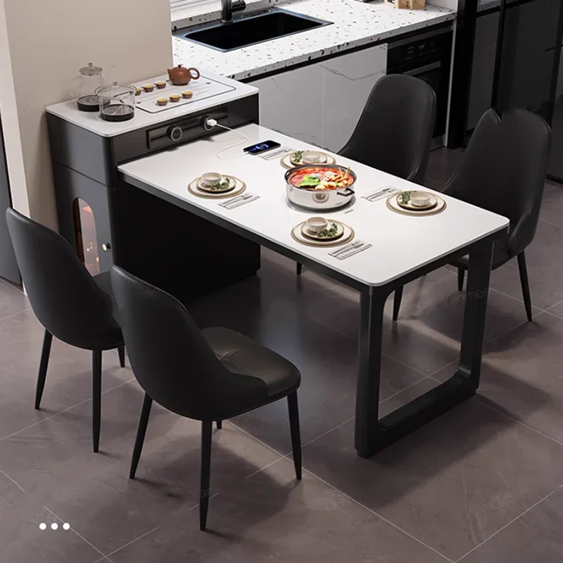 

Unique Modern Dining Table Kitchen Rectangular White Restaurant Dining Table Luxury Nordic Mesas De Jantar Home Furniture