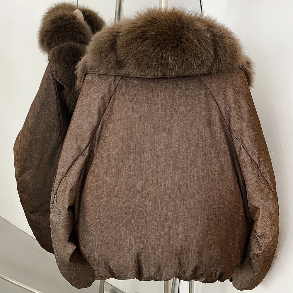 OFTBUY 90% White Duck Down Coat Luxury Winter Puffer Jacket Women Female Real Natural Fox Raccoon Fur Thick Warm Parkas
