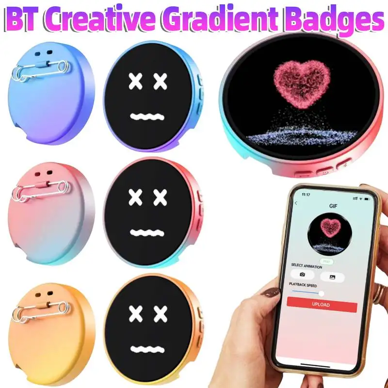 

Электронный аниме-значок с HD-дисплеем, сенсорным экраном, Bluetooth-подключением и функцией плавной смены анимации